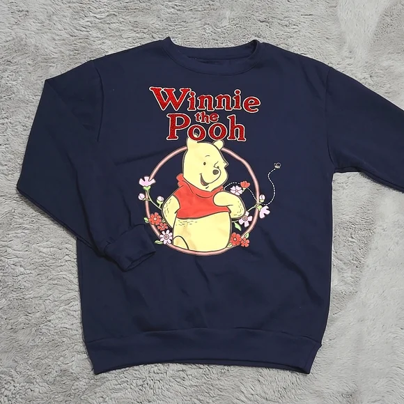 Winnie the Pooh navy blue crew neck sweatshirt size XS - Picture 1 of 7